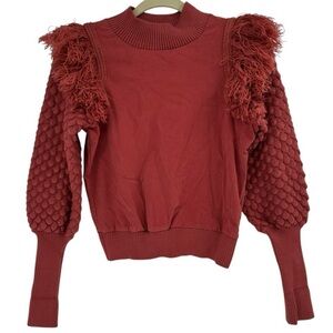 Anthropologie Dolan Fringed Sweater Pullover Crew Neck Size XXS
